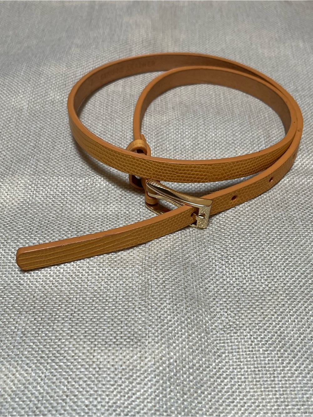 Oscar de la Renta Slim Golden Yellow Wrap Belt with Gold-Tone Buckle